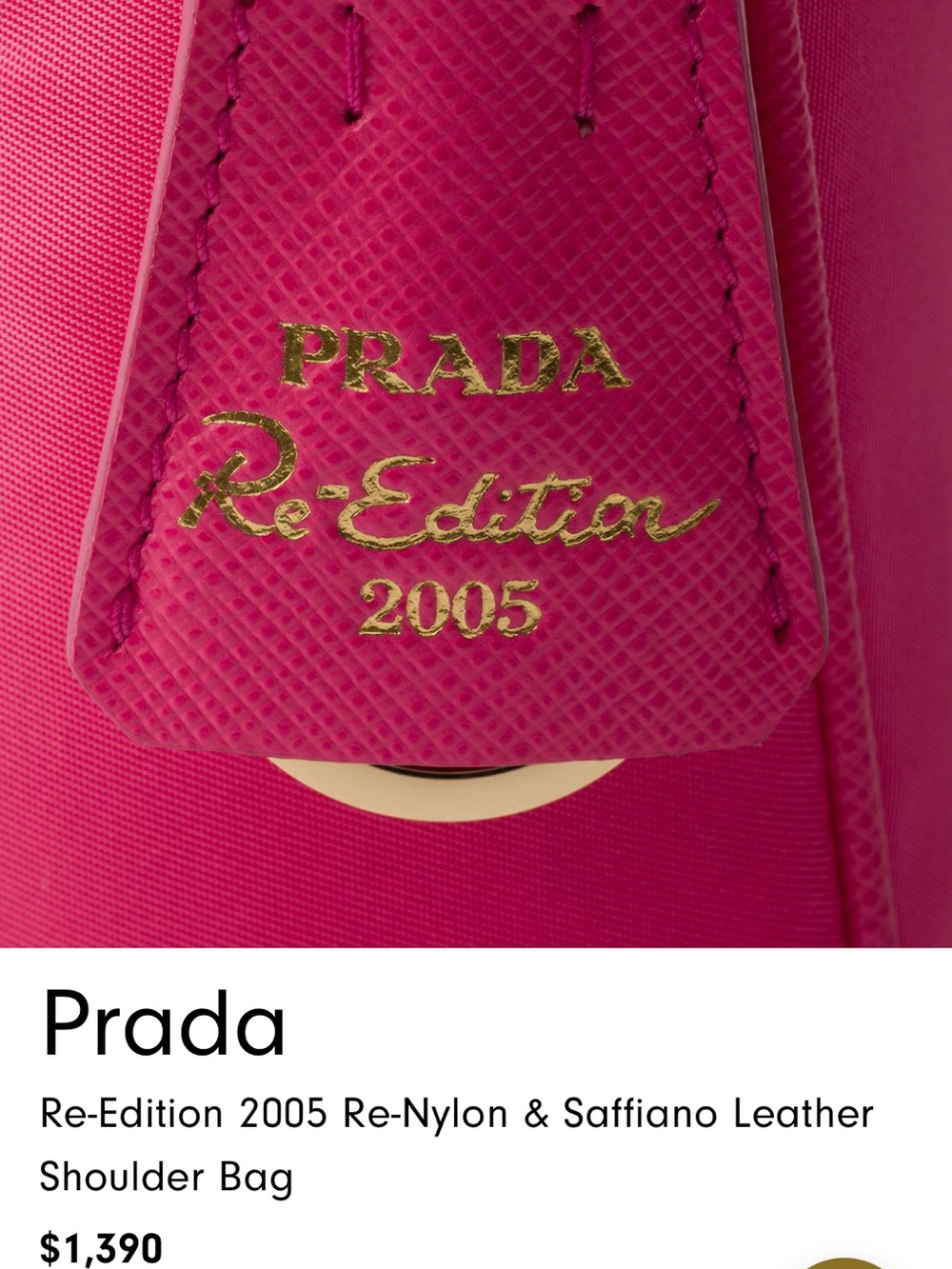 NWOT AUTHENTIC PRADA re-edition shoulder bag with Gold PRADA  Logo - Picture 10 of 16